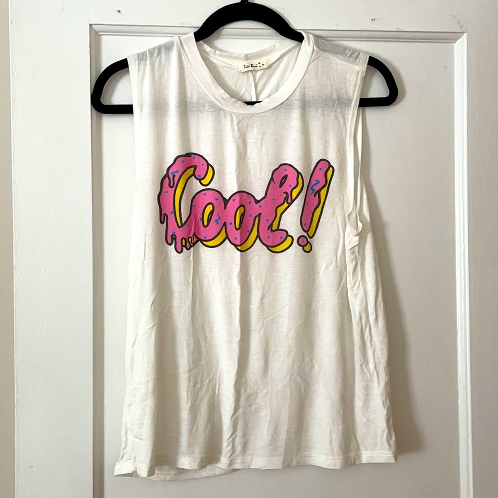 White “Cool!” Lux Donut Muscle Tee